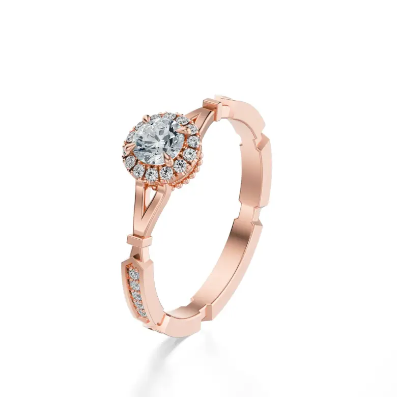 Pierścionek z różowego złota z diamentami AJPZ_135